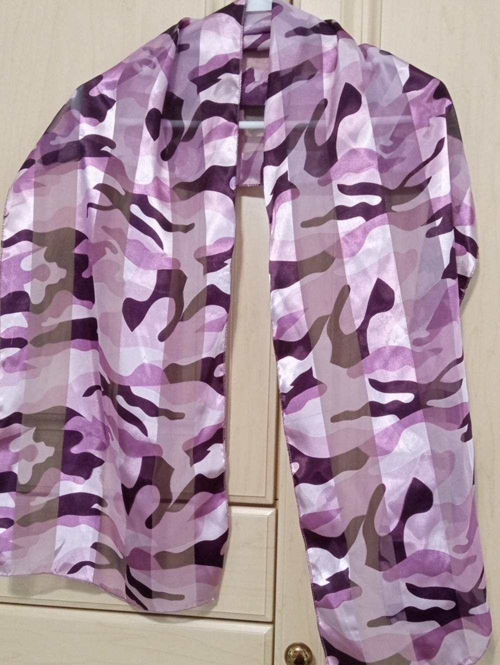 Pink And Purple Camo Satin Scarf